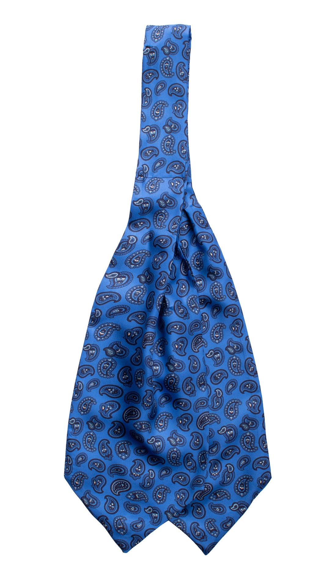 Ascot Stampa di Seta Bluette Paisley Blu Celeste AS120 Retro