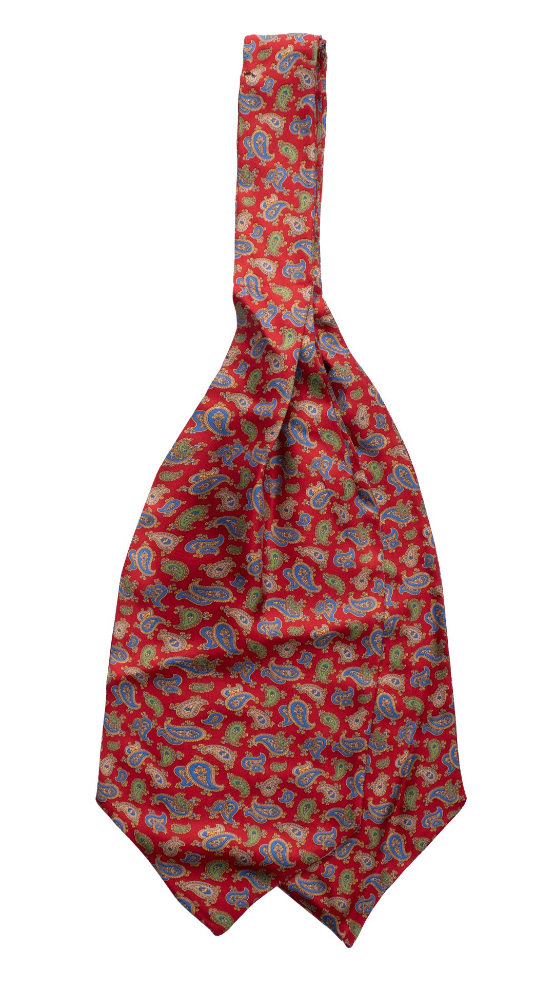 Ascot Stampa di Seta Rosso Paisley Multicolor AS126 Retro