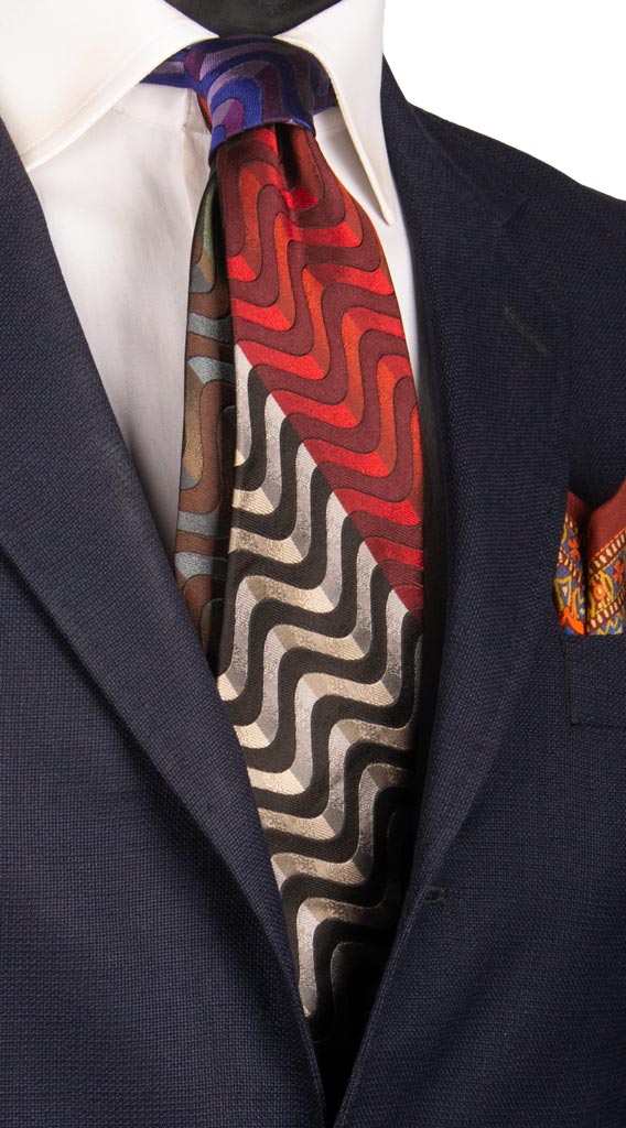 Cravatta Regimental di Seta Multicolor 6903 Made in Italy Graffeo Cravatte