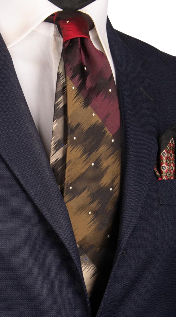 Cravatta Regimental di Seta Multicolor 6904 Made in Italy Graffeo Cravatte