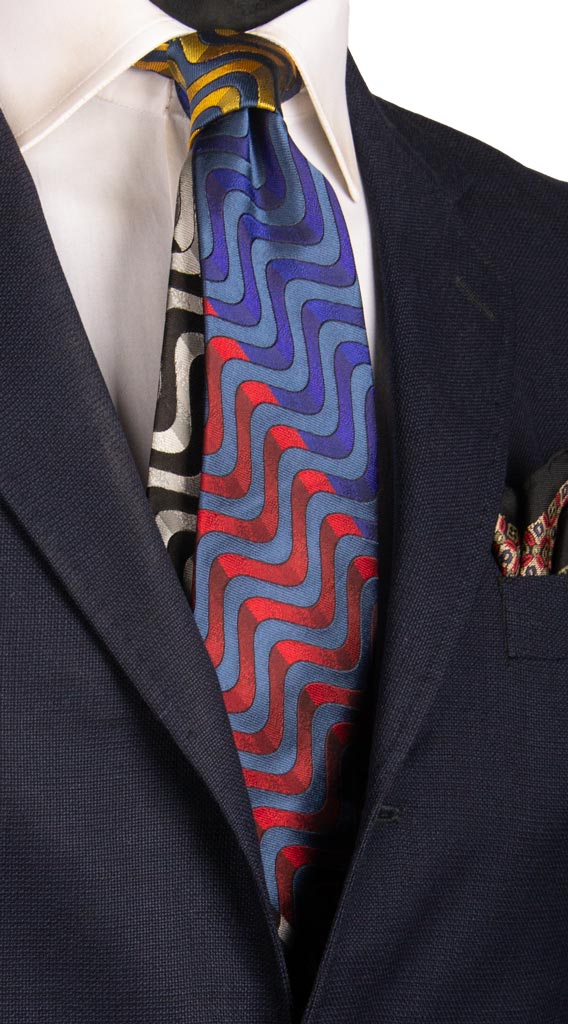 Cravatta Regimental di Seta Multicolor 6916 made in italy Graffeo Cravatte