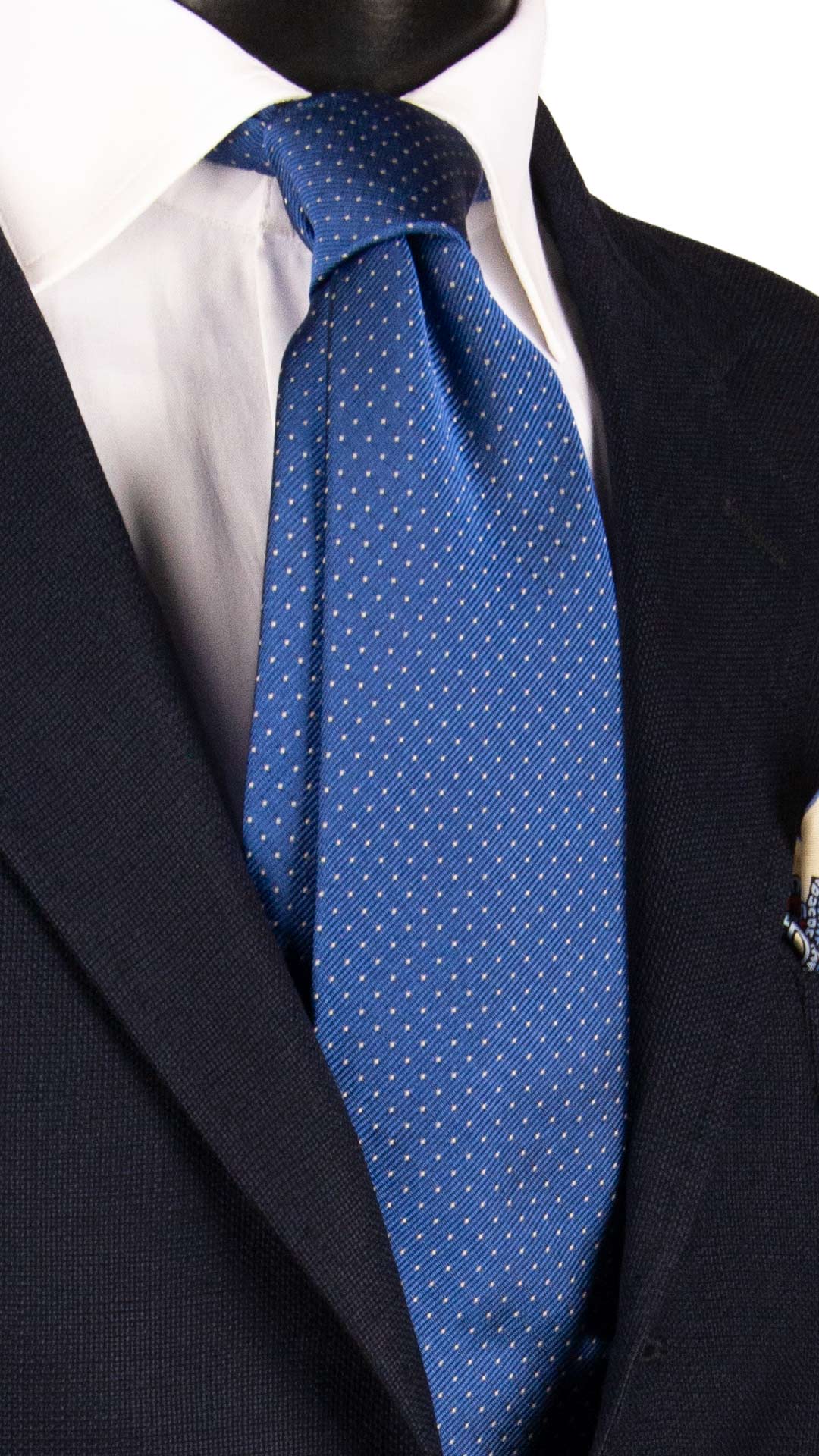 Cravatta Sette Pieghe di Seta Lisca di Pesce Marrone Blu 7P478 Made in Italy Graffeo Cravatte