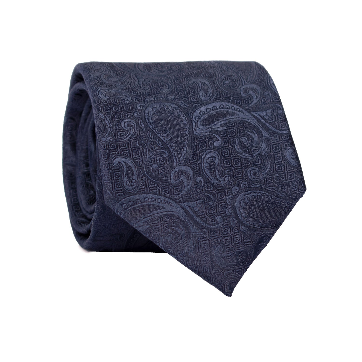 Cravatta da Cerimonia di Seta Blu Paisley Tono su Tono CY6998 Rotolo