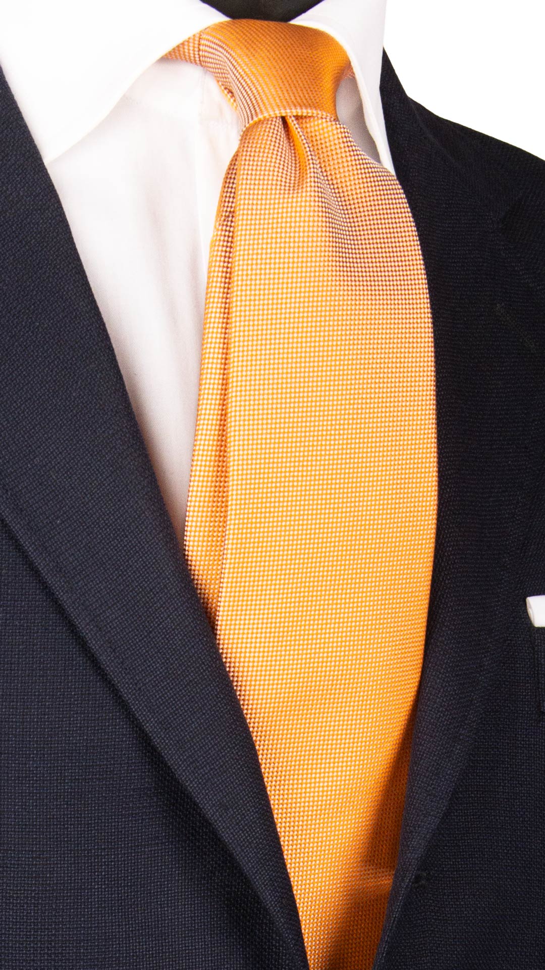 Cravatta di Seta Arancione Tinta Unita 7034 Made in Italy Graffeo Cravatte