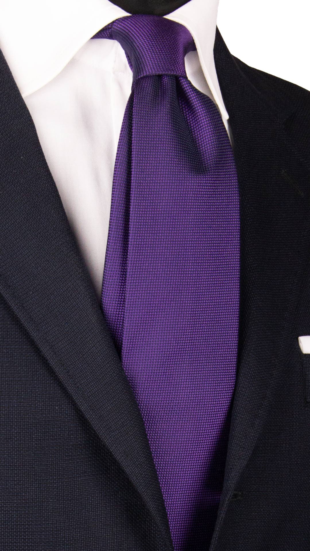 Cravatta di Seta Viola Tinta Unita 7028 Made in italy Graffeo Cravatte