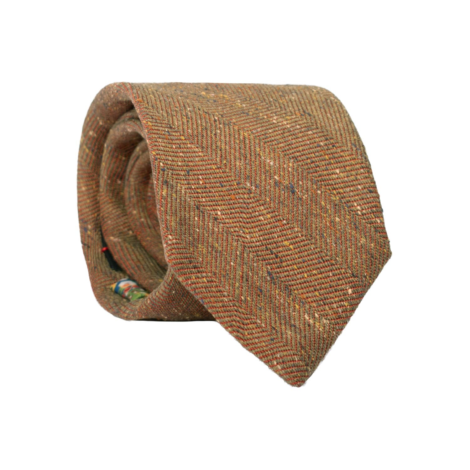 Cravatta-in-Seta-Lino-Marrone-Lisca-di-Pesce-Arancione-Effetto-Tweed-Multicolor-7114
Rotolo