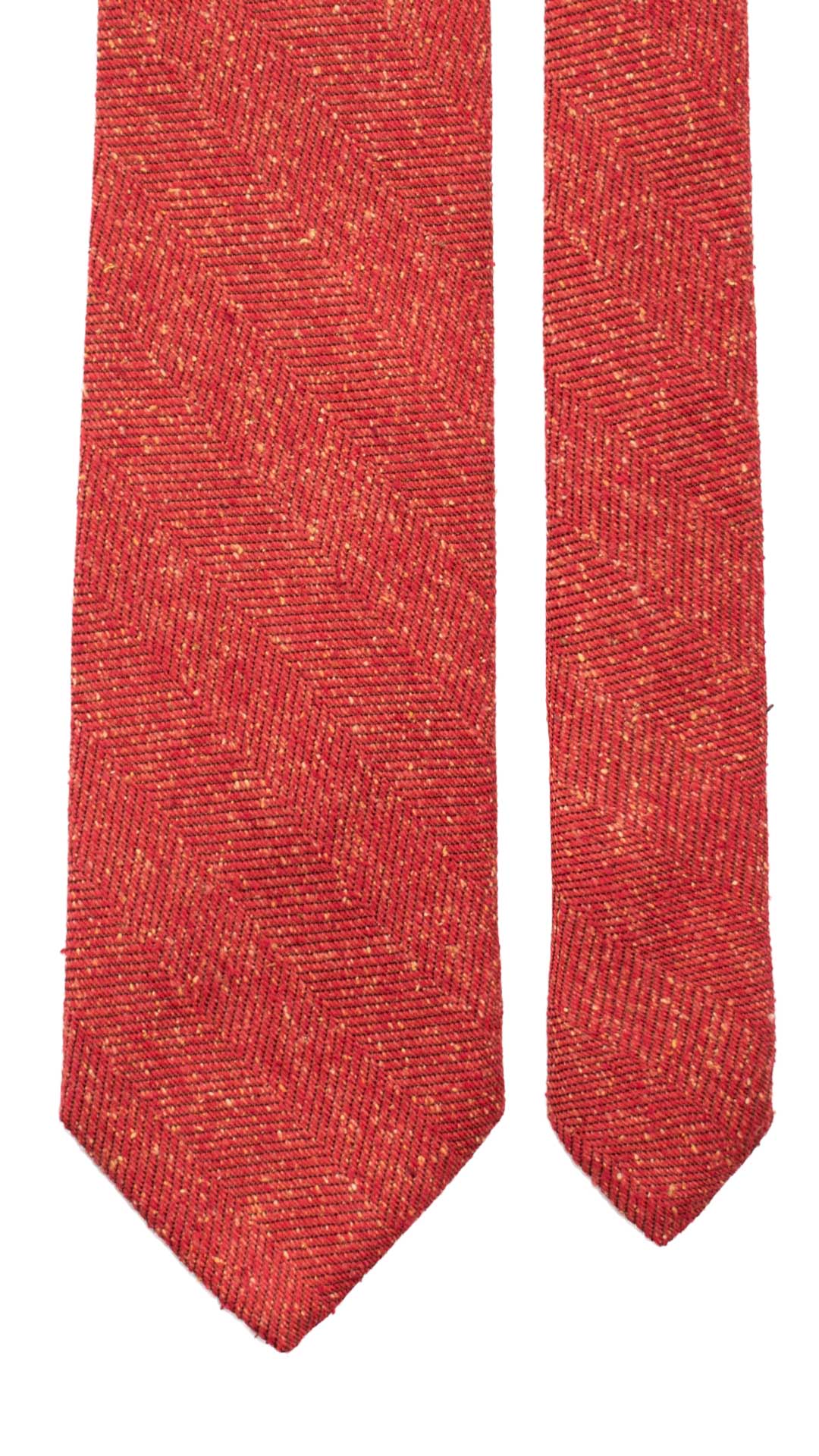 Cravatta-in-Seta-Lino-Rossa-Lisca-di-Pesce-Marrone-Effetto-Tweed-Multicolor-7115
Pala