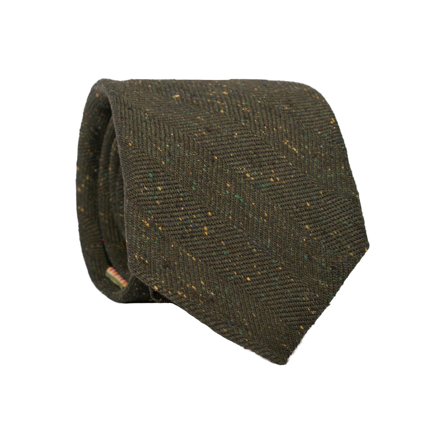 Cravatta-in-Seta-Lino-Verde-Lisca-di-Pesce-Blu-Effetto-Tweed-Multicolor-7111
Rotolo