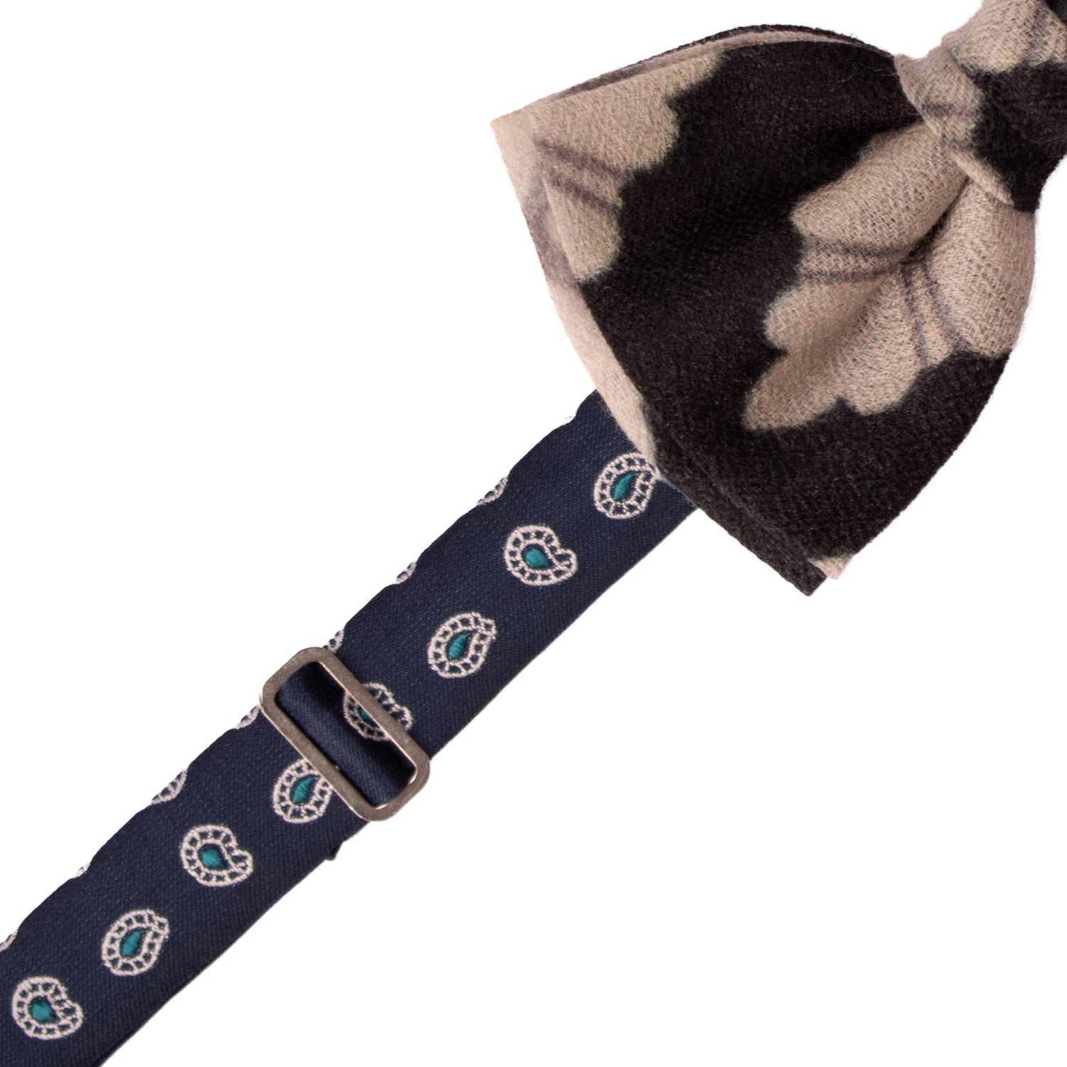 Papillon-Annodato-Vintage-di-Cashmere-Blu-Notte-Fantasia-Grigio-Chiaro-PAP1260
Pre-Tied