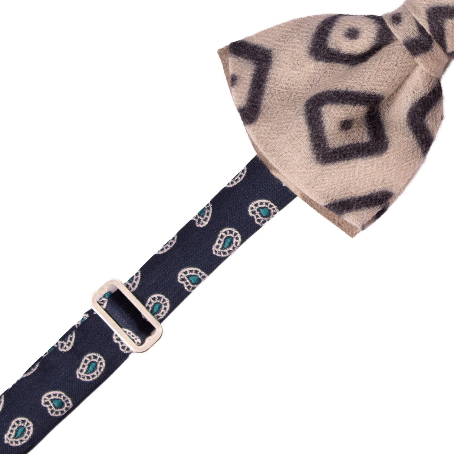 Papillon-Annodato-Vintage-di-Cashmere-Grigio-Chiaro-Fantasia-Blu-Grigio-PAP1239
Pre-Tied