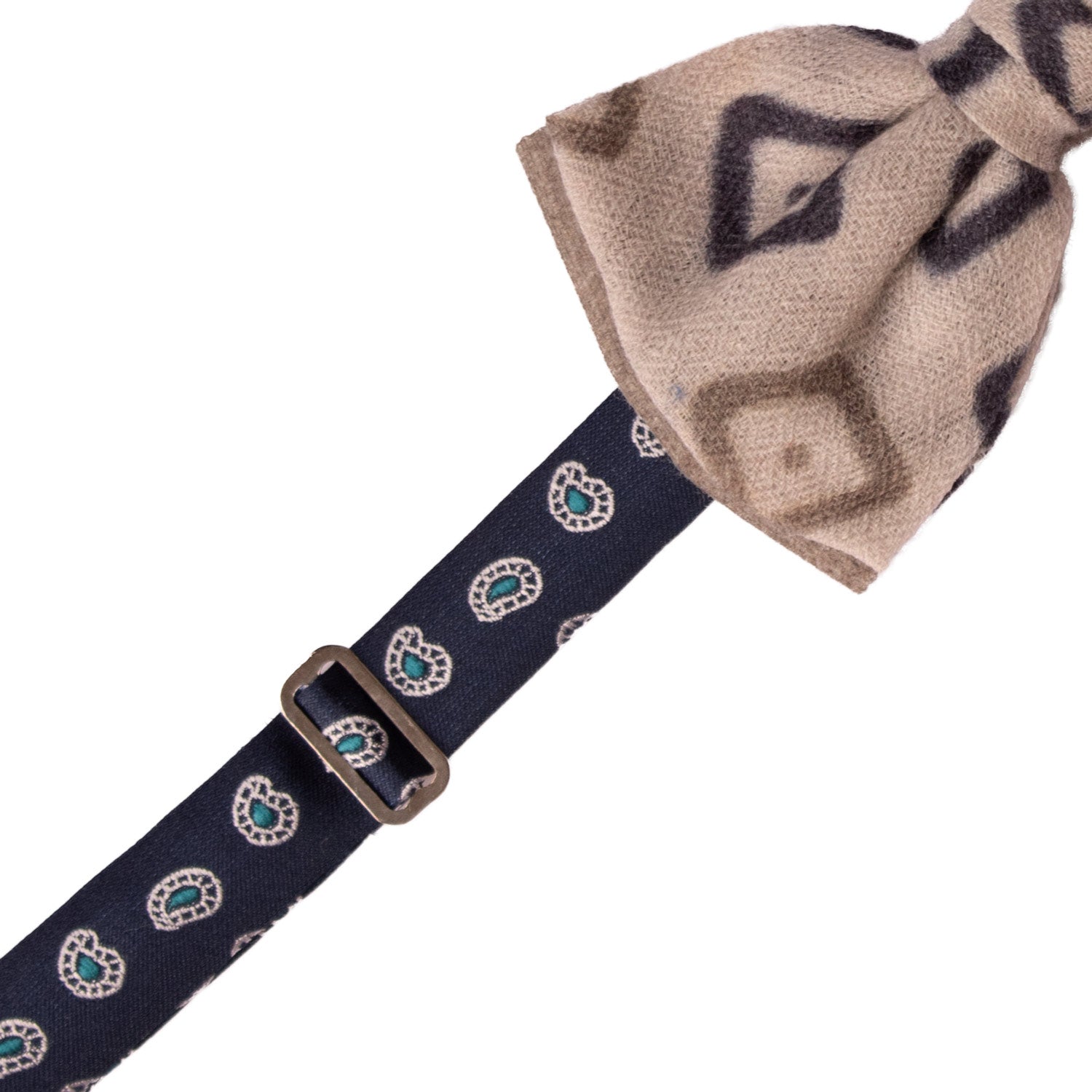 Papillon-Annodato-Vintage-di-Cashmere-Grigio-Chiaro-Fantasia-Blu-Grigio-PAP1240
Pre-Tied