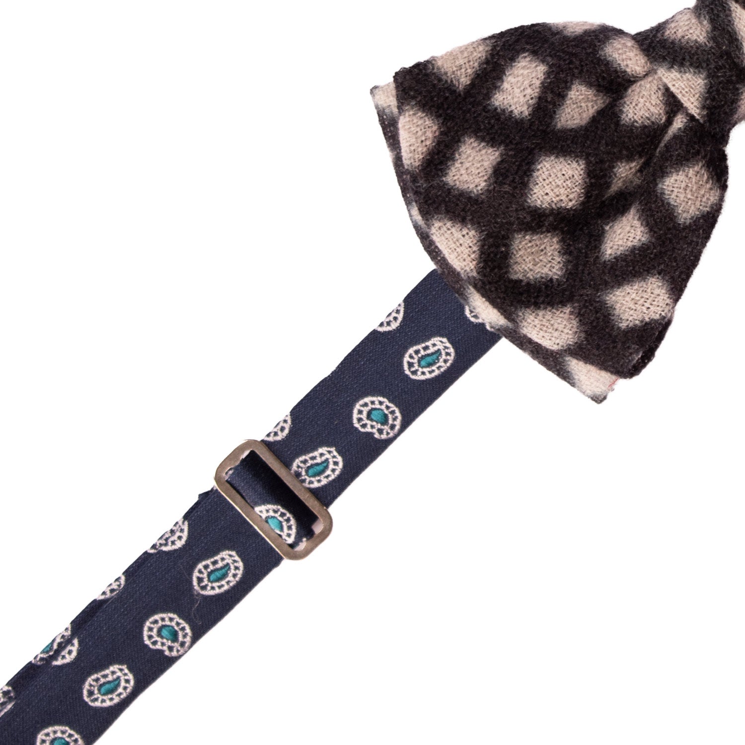 Papillon-Annodato-Vintage-di-Cashmere-a-Quadri-Grigio-Chiaro-Blu-Notte-PAP1243
Pre-Tied