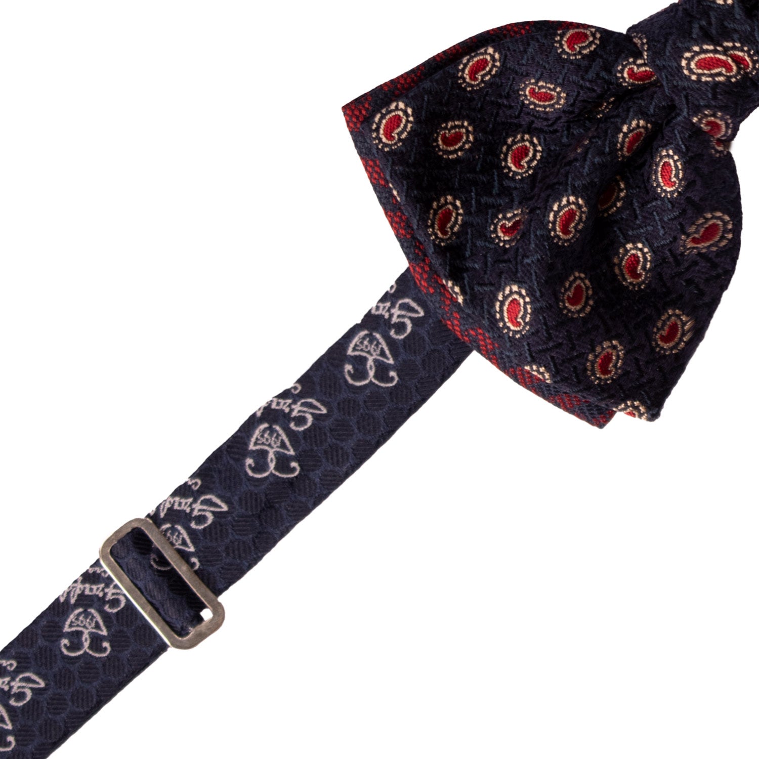 Papillon-Annodato-di-Seta-Blu-Paisley-Rosso-Rosa-PAP1193-Dettaglio
Pre-Tied