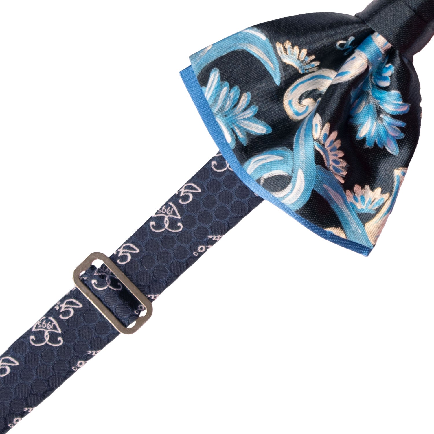 Papillon Siciliano Sartoriale Blu Dipinto a Mano by Giovanna Perricone PS155 Made in Italy Graffeo Cravatte Pre-Tied