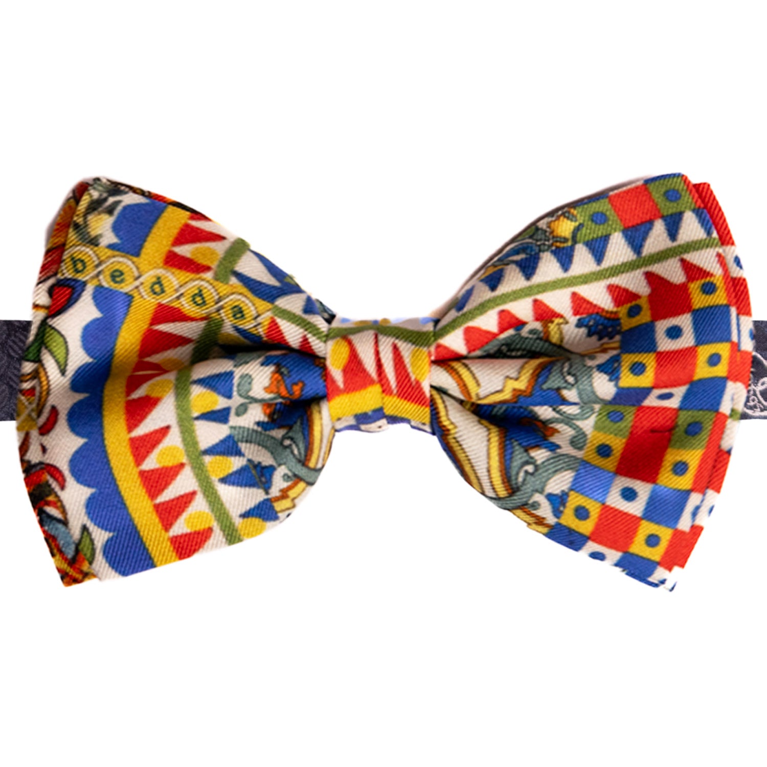 Papillon Siciliano Sartoriale in Seta Stampata con Maioliche Made in Italy Graffeo Cravatte