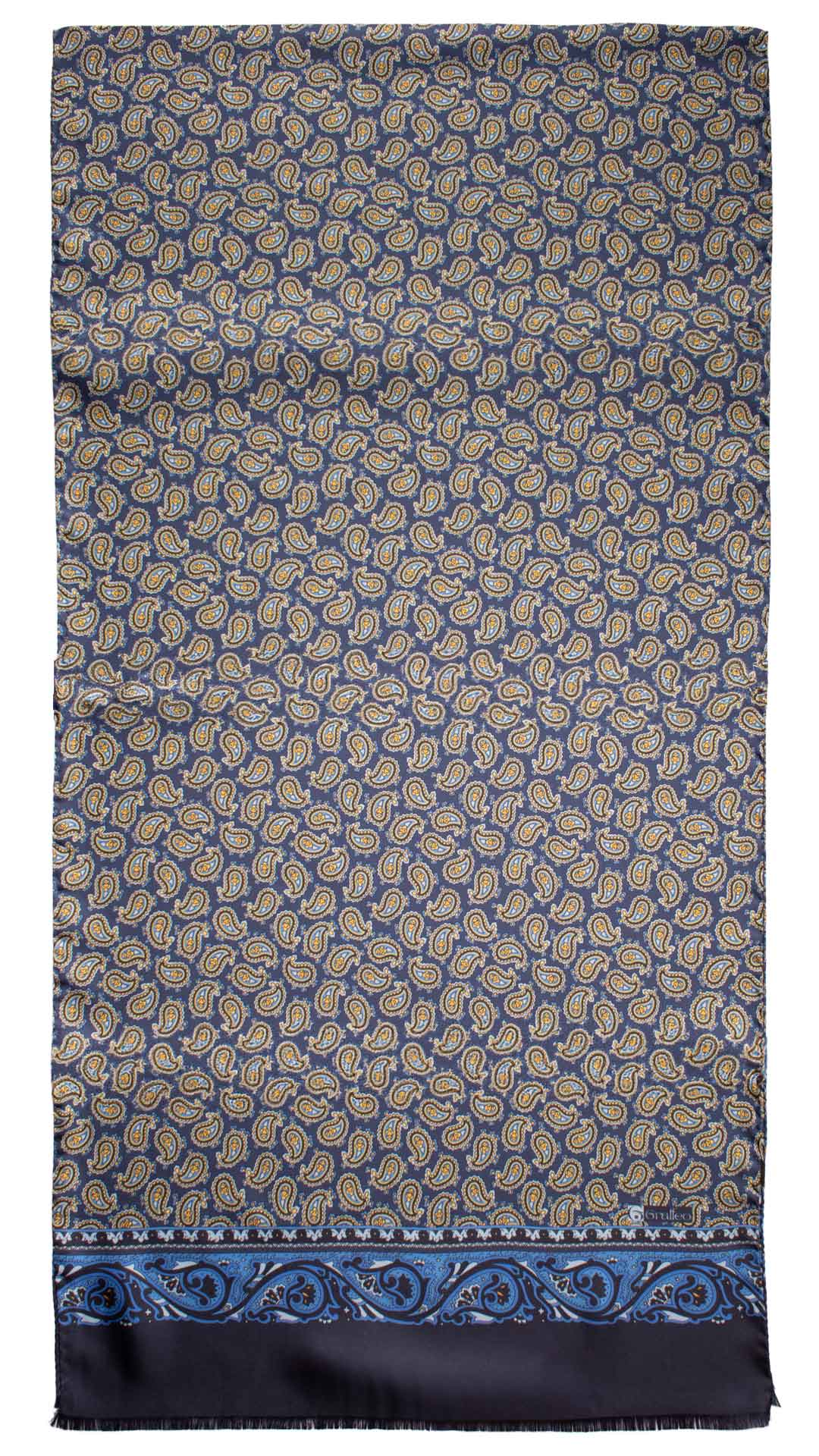 Sciarpa-ad-una-Foglia-di-Seta-Blu-Paisley-Giallo-Celeste-SF25
Intera