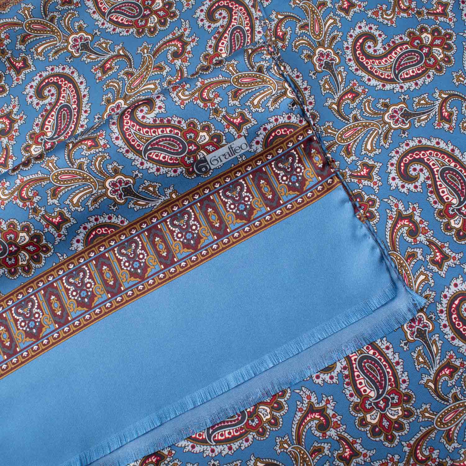 Sciarpe-ad-una-Foglia-di-Seta-Bluette-Paisley-Marrone-Rosso-Bianco-SF46
Dettaglio