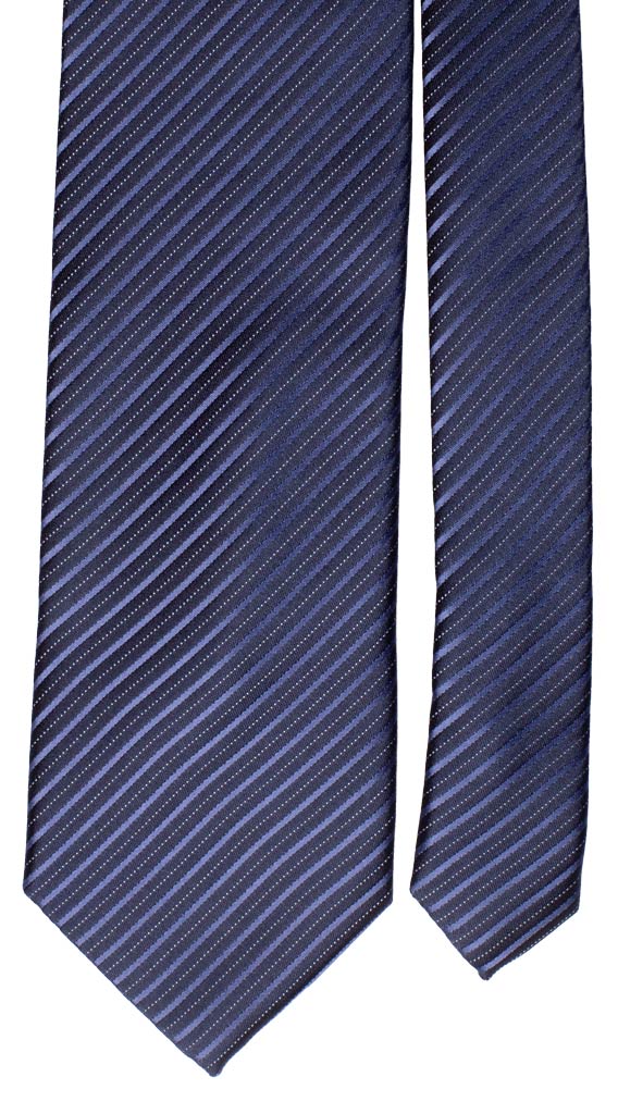Cravatta Regimental di Seta Blu Navy Cangiante Made in Italy graffeo Cravatte Pala