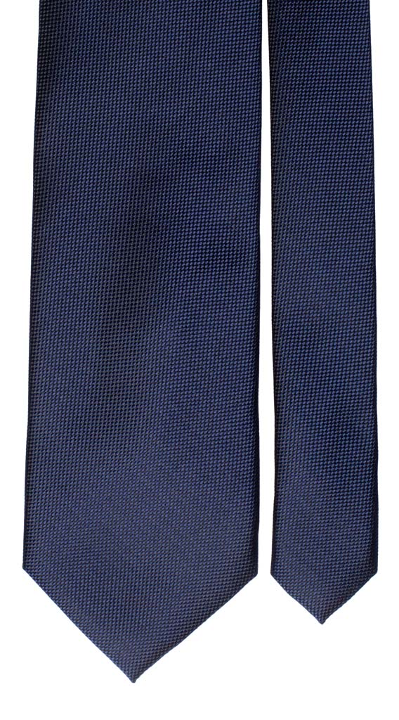 Cravatta di Seta Blu con Disegno Sottonodo Sole 1132